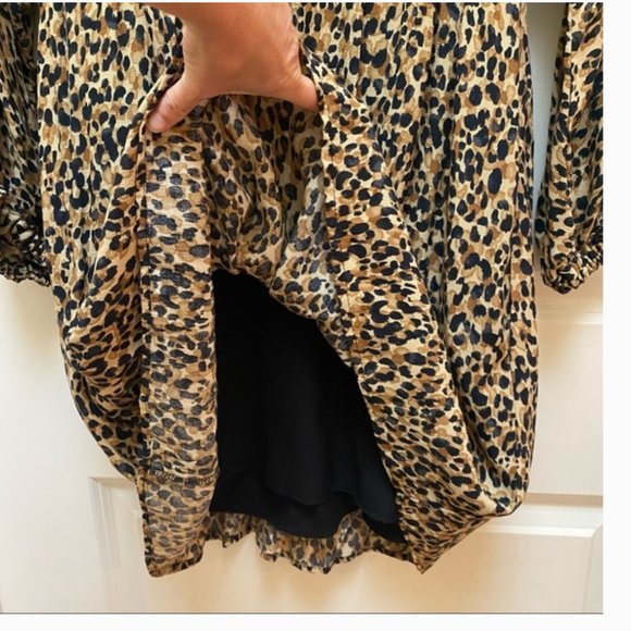 Zara TRF Baby Doll Cheetah Print Dress with Pockets - Picture 7 of 10